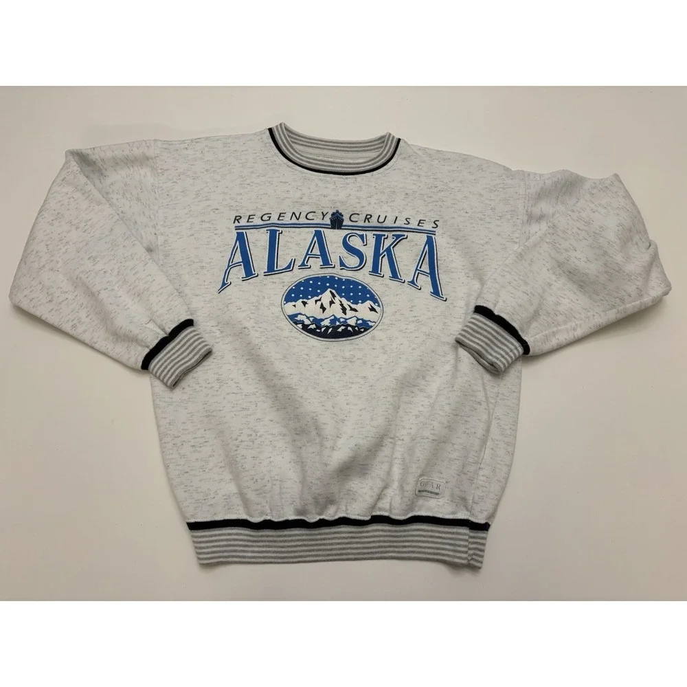 VTG 90s Alaska Cruises Crewneck Sweater Pullover Gear Sports Size Small